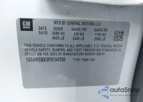 2015 Cadillac Cts Luxury from USA, damaged, VIN 1G6AR5SX3F0134756